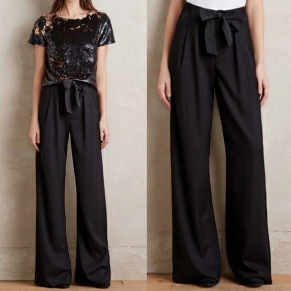 Anthropologie Pants - Anthro Elevenses Valera Wide Leg Tie Waist Trouser